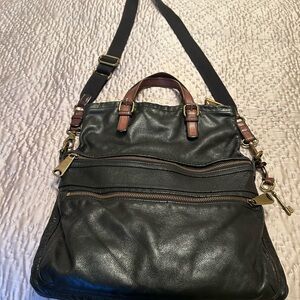 Fossil Black Leather Shoulder Bag